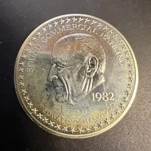 1981 Edward C Harwood Sound Commercial Banking 1 Ounce .999 Fine Silver R291 - Picture 1 of 2