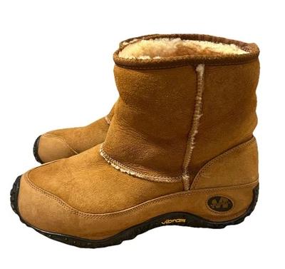 Merrell Yeti Chameleon High Brown Suede Shearling Boots Mens Size 10 Slip On - Image 1 of 4