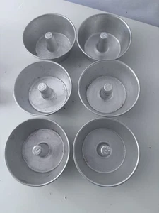 Aluminum Molds Mini Cake Molds Jello Mold Lot of 6 Miniature Cake VINTAGE - Picture 1 of 4