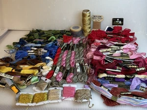 DMC/JP Coats Embroidery Floss Cross Stitch Thread 100% Cotton Lot of 115 Skeins - Picture 1 of 9