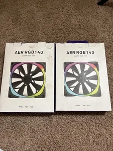 Set Of 2 NZXT AER RGB 2 - HF-28140-FP - 140mm - Advanced Lighting LED Open Box - Picture 1 of 3