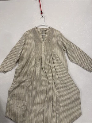 Camisón LL Bean Dobby para mujer Plus 1X franela azul pintuck pradera cottagecore Foto 1 de 4