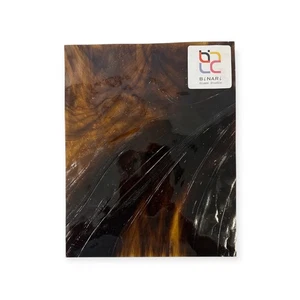 8 x 12 in Light Amber Streaky Wissmach Stained Glass Sheet and Mosaic Tile - Picture 1 of 6