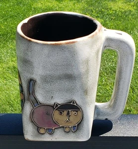 Mara Three Cat Coffee Mug Speckled Large Cup 16 oz Stoneware - Picture 1 of 6