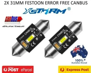 2X 31MM FESTOON CAR 12V CSP LED INTERIOR WHITE LIGHT BULB DOME GLOBE ERROR FREE - Picture 1 of 6