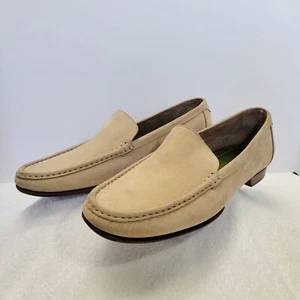 Mocasín Martin Dingman Para Hombres Talla 13 Hecho en Italia Gamuza Tostada Todo Cuero Zapato - Imagen 1 de 20