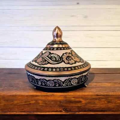 Copper Sugar Bowl with Lid, Decorative Bowl, Candy Dish, Solid Copper Candy Bowl - Image 1 of 4