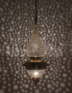 Marokkanische Pendelleuchte - handgefertigte marokkanische Messinglampe - Bild 1 von 4