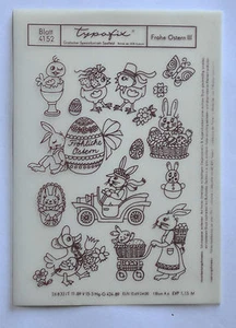 DDR Kult Typofix Haftdruckabreibfolie Saalfeld Rubbelbilder 4152 Frohe Ostern 3 - Bild 1 von 2