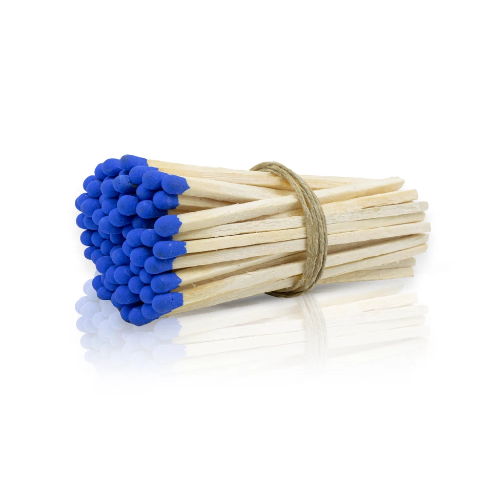 Pequeños fósforos de madera de 4 pulgadas para decoración del hogar regalos de boda - azul Foto 1 de 4