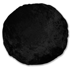 mv36n Black Shimmer Diamond Crushed Velvet Style Round Shape Cushion Cove31 - Picture 1 of 5