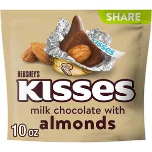 Hershey's Kisses Milchschokolade mit Mandeln Anteil Größe 10 OZ (283G) - Bild 1 von 2