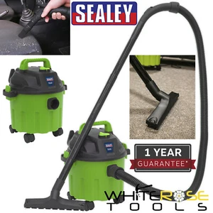 Sealey Staubsauger Nass und Trocken 10L 1000W 230V Hi Vis Grün Teppichreiniger - Bild 1 von 5