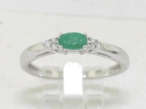 Exclusiver Smaragd Ring 585 Weißgold 14Kt Gold natürlicher Smaragd  6 Brillanten - Bild 1 von 5