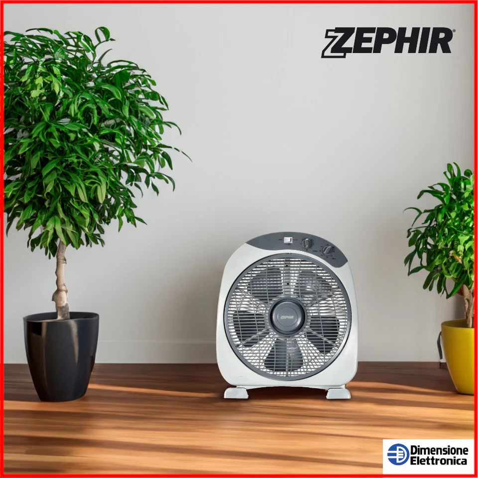 Ventilatore da Tavolo Industriale Box 30cm ZEPHIR Portatile Timer Pavimento Fan - Immagine 1 di 4