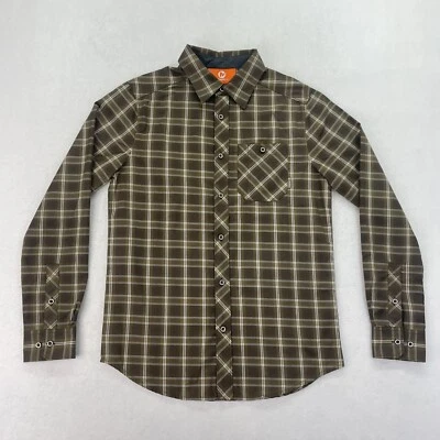 MERRELL SELECTWICK Brown Plaid Button-Up Pocket Flannel Shirt Mens Size Small - Image 1 of 4