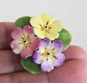 Vintage Cara China Staffordshire Porzellan Blumen Pin 1-1/2" - Bild 1 von 6