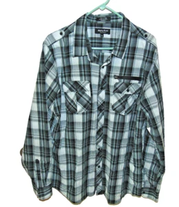 Eighty Eight Platnium Men's Black/White Long Sleeve Button Casual Shirt Sz XXL - Picture 1 of 4