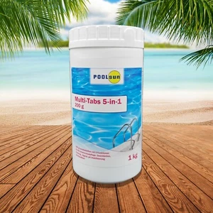 PoolSun Multitabs 5 in 1 Chlor 200g Multifunktionstablette 1kg Pflege Schwimmbad - Bild 1 von 10