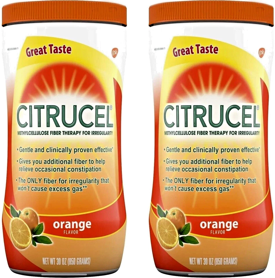 2X Citrucel Fiber Therapy Powder Orange, 30 oz.ea, Fresh Sealed 12/25, FREE SHIP - Imagem 1 de 1