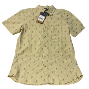 The North Face Mens Tan Hiking Short Sleeve Button Front Shirt Pocket Small New - Picture 1 of 8
