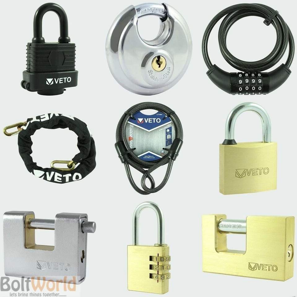 WATERPROOF COMBINATION ARMOURED, BRASS, DISC PADLOCK, CABLE LOCK SECURITY CHAIN - Image 1 of 1
