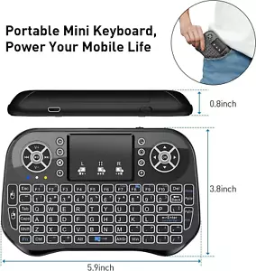 iPazz Port Mini Wireless Keyboard with Touchpad Mouse Combo, Bluetooth & 2.4G - Picture 1 of 6