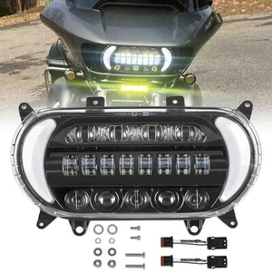 LED Headlight Daytime Running Lights Turn Signal For Harley Road glide 2015-2023 - Imagen 1 de 17