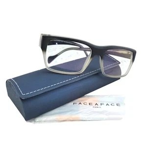 Face A Face Paris Vinyl 3 Eyeglasses Black & Gray Handmade In France With Case - Picture 1 of 14