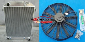 3 ROW Aluminum Radiator+Fan For 1932 32 FORD HI-BOY Grill Shells CHEVY ENGINE - Bild 1 von 7