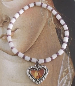 Neu Christlich Jesus Herz Medaille X Large Größe 9 Zoll religiös Stretch Armband - Bild 1 von 3