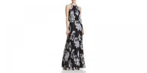 Aqua Women's Long Maxi Dress Size 2 Smocked Floral Sleeveless Halter A312 - Picture 1 of 8