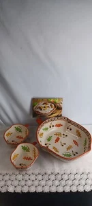 Temptations Old World Fall Leaves Acorn 2 Qt Baking Dish + 2 Bowls  - Picture 1 of 17