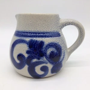 Jarra-botella de cerámica de gres jarra crema azul y gris - Imagen 1 de 10