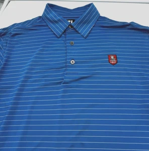 FootJoy M Medium Polo Shirt Huntingdon Valley Country Club Golf Blue Stripes Men - Picture 1 of 8