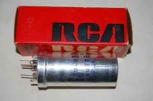 Vintage NOS 1960s RCA 80, 2, 25 MFD 450, 350, 25 VDC Aluminum Can Capacitor - Picture 1 of 5