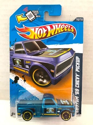 Camioneta Chevy Hot Wheels 2012 - 1969 - City Works - azul mate #140/247 Foto 1 de 3
