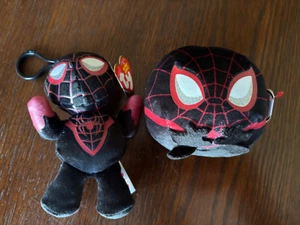 TY SPIDER-MAN MILES MORALES MARVEL Beanies Lot of 2 NEW WITH TAGS - Picture 1 of 8