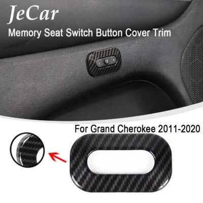 For Jeep Grand Cherokee 2011-20 Carbon Fiber Black Seat Memory Button Cover Trim - image 1 of 4