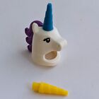 Lego Minifig, Headgear Mask Helmet Horse W/ Hole In Top + Horns (Unicorn Girl)