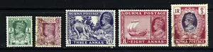 Burma King George VI 1946 neue Farben Teileset SG 53 bis SG 60 NEUWERTIG & VFU - Bild 1 von 2