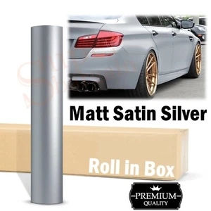 Car Vinyl Wrap Matte Matt Satin Silver Vinyl Stickers Decals Vinyl Wrap Sticker - Picture 1 of 10