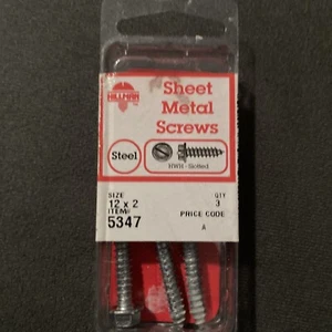 Hillman 12 x 2 Steel HWH Slotted Sheet Metal Screws 3-Pack #5347 - Picture 1 of 4