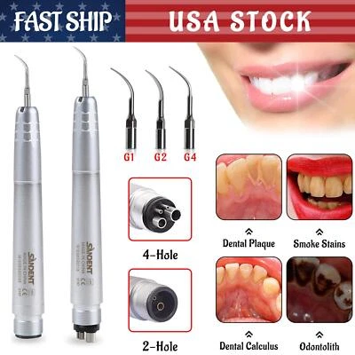 Dental Ultrasonic Air Perio Scaler Handpiece Hygienist 2 & 4 Holes Scaler Tips - Image 1 of 4
