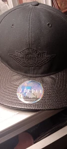Air Jordan Wings All Black Jumpman Hat Snapback Cap Men - Picture 1 of 3