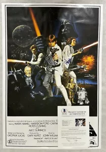 STAR WARS HARRISON FORD Han Solo Hand Signed Fullsize Poster + BECKET COA - Picture 1 of 5