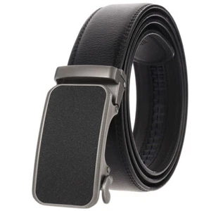 Men's Fashion Cowskin Leather Belt Automatic Buckle Belt Ratchet Strap Gift Suit - Bild 1 von 4