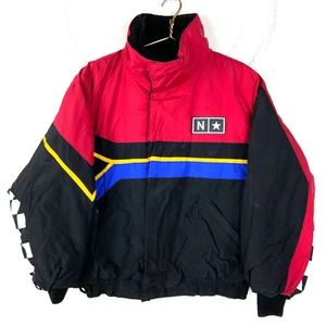 Chaqueta acolchada North Star de colección para carreras de motos de nieve talla grande roja cremallera completa - Imagen 1 de 4