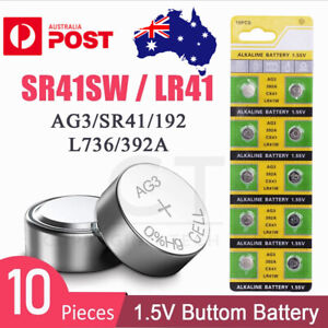 10x 1.55V AG3 Button Batteries Cell Coin Alkaline Battery LR41 L736 384 SR41 392