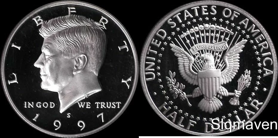 1997 S 90% Silver Kennedy Half Dollar Deep Cameo Gem Proof  - Image 1 of 1